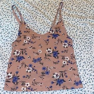 Pink with purple flowers tank top
